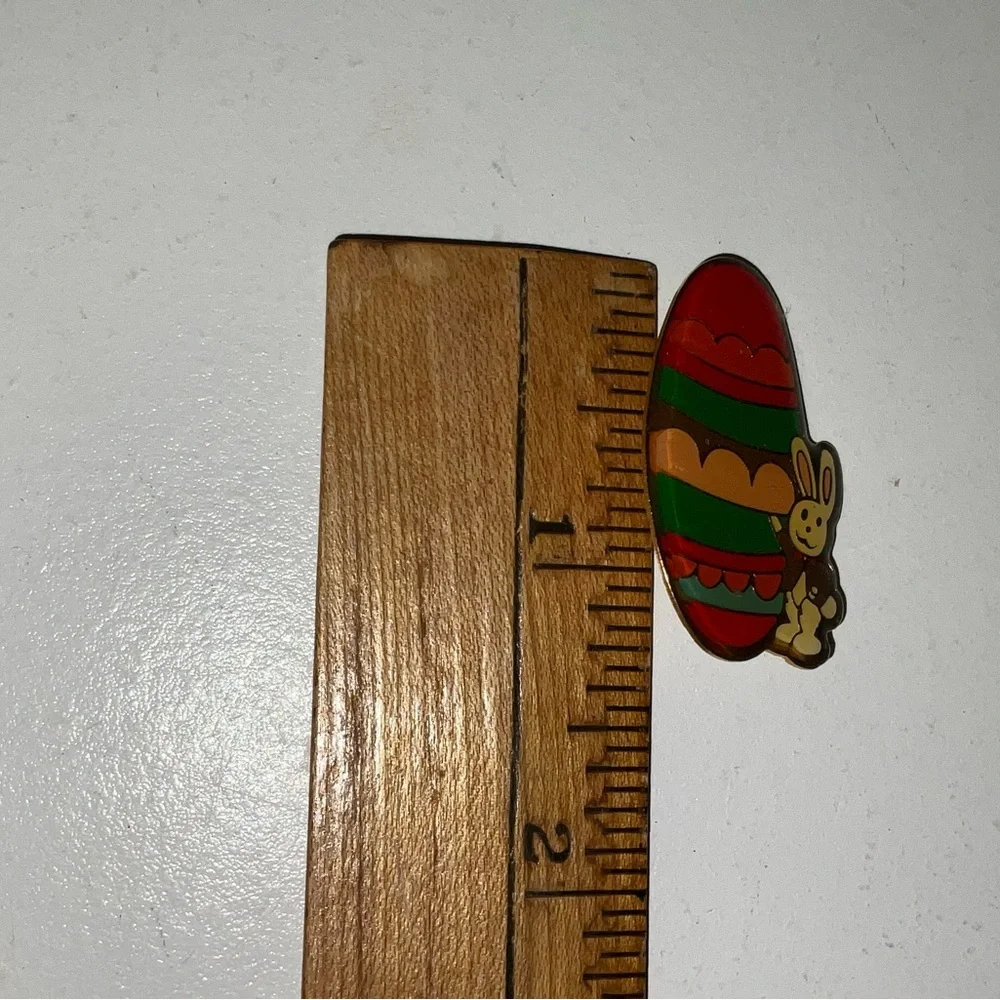 Vintage Easter Rabbit Egg Lapel Pin